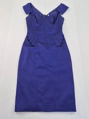 Blue mid-length plaid floral evening dress